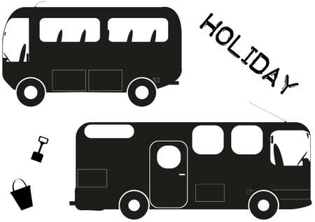 Holiday Vehicles Isolated On A White Background Vector Holiday Vehicles Isolated On A White Background Vector