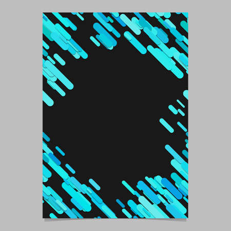 abstract chaotic rounded diagonal stripe pattern brochure template blank blue and yellow stripped flyer