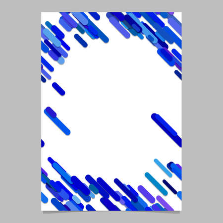 abstract chaotic rounded diagonal stripe pattern brochure template blank blue and yellow stripped flyer