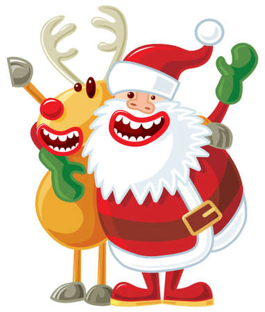 Santa and rudolph.