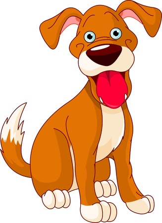 かわいい面白い笑顔犬のイラスト のイラスト素材 ベクタ Image