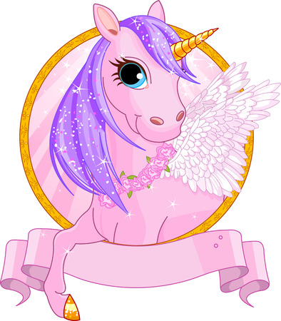 Illustration of beautiful unicorn sign