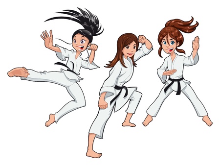 若い女の子は 空手の選手 ベクトル漫画の分離文字 のイラスト素材 ベクタ Image 若い女の子は 空手の選手 ベクトル漫画の分離文字 のイラスト素材 ベクタ Image