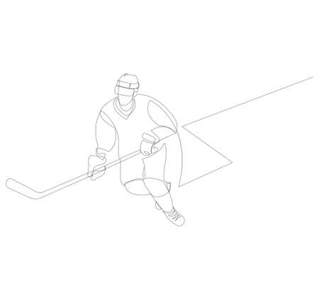 hockey player line art action clip art preview