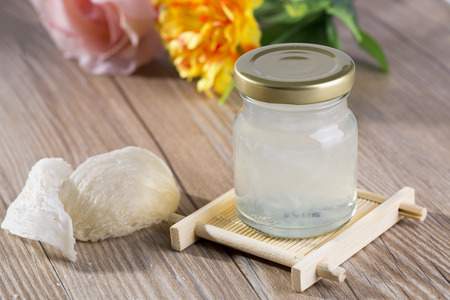 Download Free Edible Bird Nest In Transparent Glass Bottle With Using Modern PSD Mockup Template