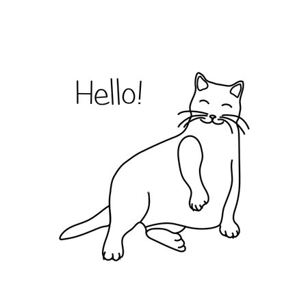 ふわふわ甘い夢猫ベクトル図を眠っています のイラスト素材 ベクタ Image
