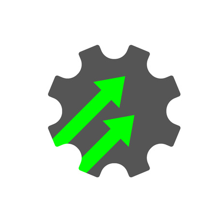 Industry 4.0 gear icon vector illustration. cogwheel sign industry 4.0, manufacturing technology revolution with digital system. eps 10