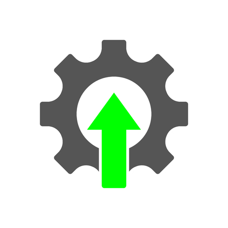 Industrial revolution logo. factory 4.0, iot integration automation modernization robot arm engineering manufacturing cog wheel iot technology industry 4.0. eps 10