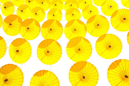 Gelber Regenschirm Auf Weissem Hintergrund Lizenzfreie Fotos Bilder Und Stock Fotografie Image