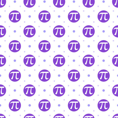 Pi day seamless pattern design with mathematical constants or baked pie in template hand drawn cartoon flat illustration Векторная Иллюстрация