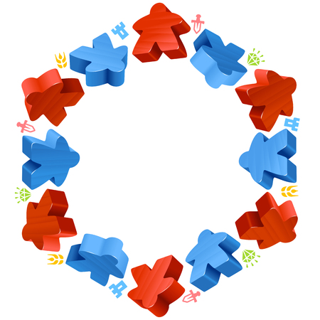 Hex Frame Of Meeples For Board Games Red And Blue Game Pieces Resources Hex Frame Of Meeples For Board Games Red And Blue Game Pieces Resources