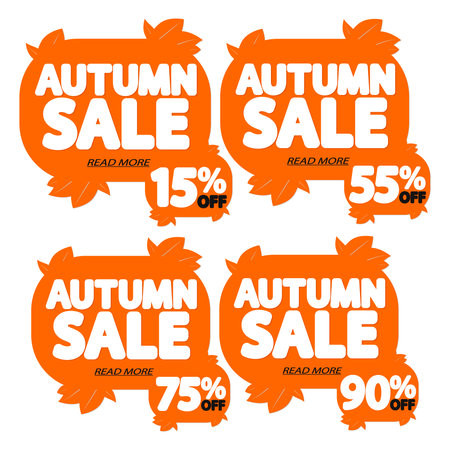 Autumn sale banners labels tags and stickers vector illustration