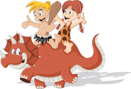 マンモスと漫画の穴居人と洞窟の女性 石器時代の子供たち のイラスト素材 ベクタ Image マンモスと漫画の穴居人と洞窟の女性 石器時代の子供たち のイラスト素材 ベクタ Image