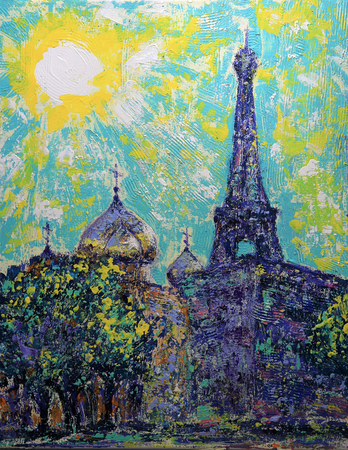 ロシアの正統派精神的な文化的な中心 パリ フランスのエッフェル塔 の写真素材 画像素材 Image 68713564