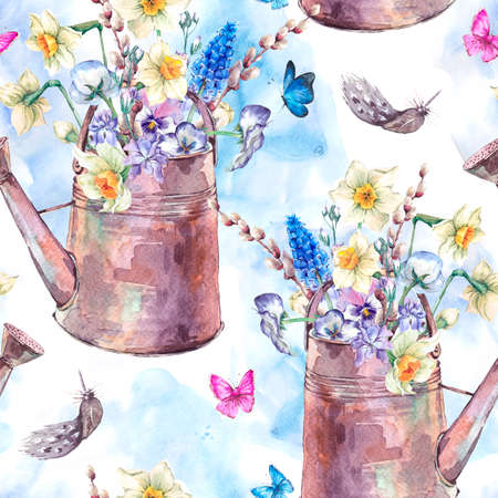 美しい春の香りと水仙の花 スミレ 猫 柳 パンジー ムスカリ 水をまく庭鉄の蝶が ヴィンテージの水彩イラスト の写真素材 画像素材 Image 美しい春の香りと水仙の花 スミレ 猫 柳 パンジー ムスカリ 水をまく庭鉄の蝶が ヴィンテージの水彩イラスト の写真素材 画像素材 Image