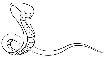 A sketch of a big venomous snake. Stock Photo