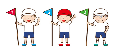 子供がランク順に並ぶ のイラスト素材 ベクタ Image