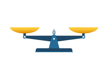 Schalen pictogram. weegschaal geïsoleerd op een witte achtergrond. vector voorraad illustratie.