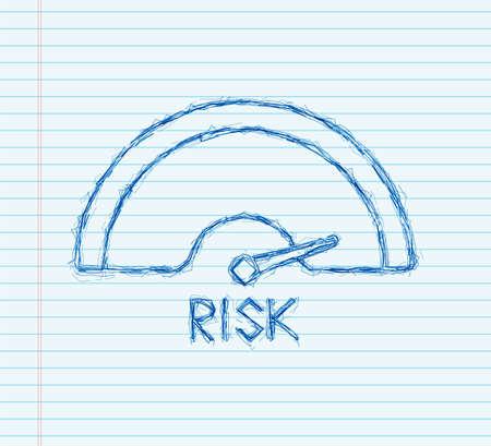blue risk meter sketch on lined paper clip art preview