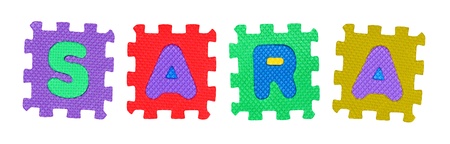 名前文字のパズル 白い背景で隔離のジャスティンが作られました の写真素材 画像素材 Image