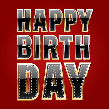 images joyeux anniversaire pour homme Joyeux Anniversaire Carte De Vecteur Avec La Police Noire Et Or images joyeux anniversaire pour homme