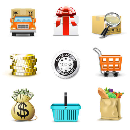 Bag of gold coins: Shopping icons | Bella series, part 2 Hình minh hoạ