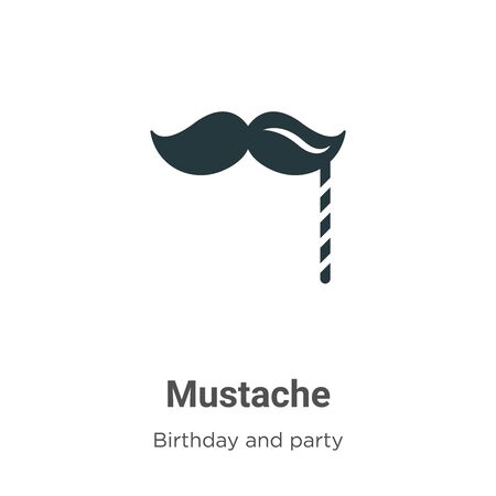 Mustache vector icon on white background flat vector mustache icon symbol sign from modern birthday and party collection for mobile concept and web apps design