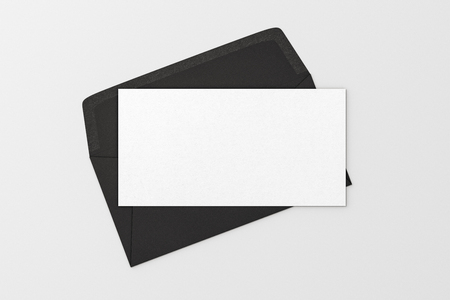 blank letter on black blank envelope on white background 3d stock