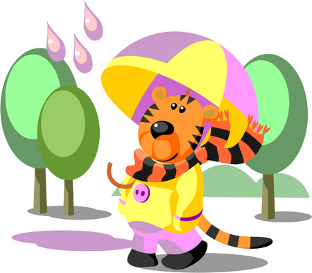 Vector. Tiger walking color 02