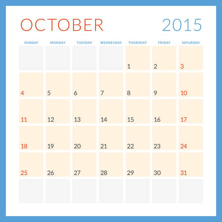 october calendar 2015 template