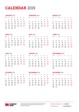 vector calendar poster a3