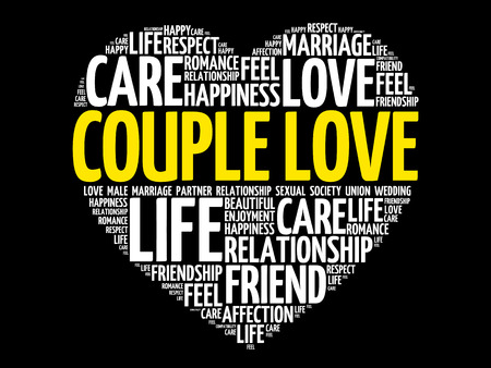 Couple Love Word Cloud Collage Heart Concept Background Stock Vector Couple Love Word Cloud Collage Heart Concept Background Stock Vector