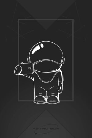 ベクトルは 宇宙飛行士の描き下ろしイラストを手します デザイン コンセプト 無料の抱擁 挨拶を交わした 受け入れます かわいいおしゃれな文字 のイラスト素材 ベクタ Image