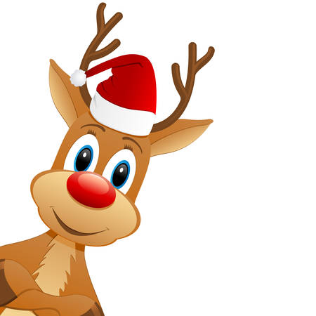 reindeer and Santa hat
