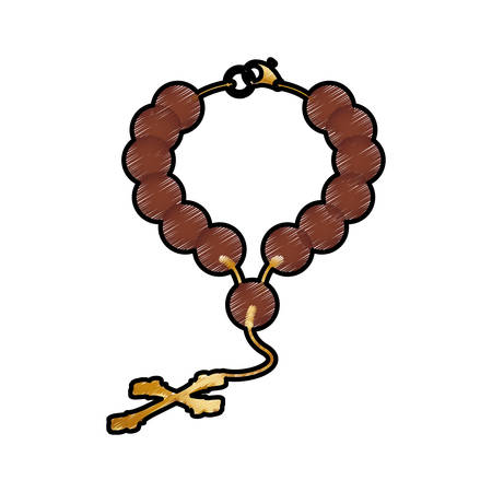 数珠のカトリック信仰アイコン ベクトル イラスト グラフィック デザインのイラスト素材 ベクタ Image