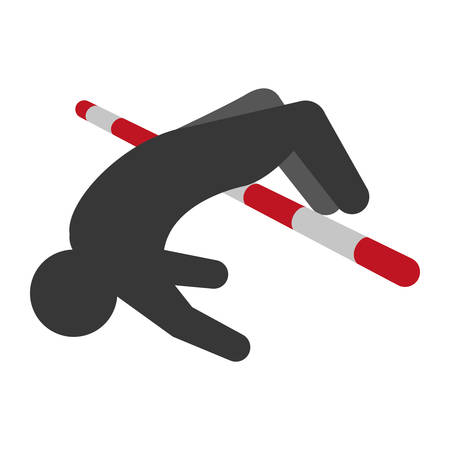 Pictogram man practice pole vault sport, vector illustration Stock Photo