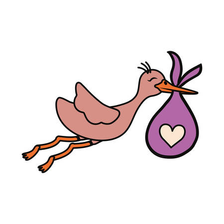 かわいいコウノトリ漫画アイコン ベクトル イラスト グラフィック デザインのイラスト素材 ベクタ Image