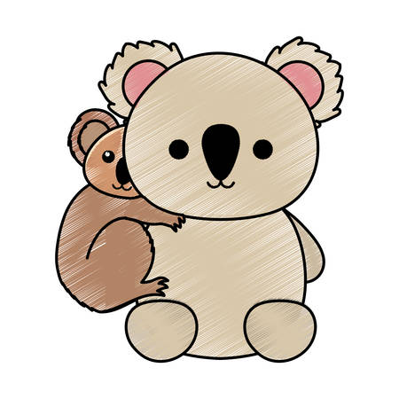 Icone Koala Et Bebe Koala Mignon Sur Fond Blanc Illustration Vectorielle Design Colore Clip Art Libres De Droits Vecteurs Et Illustration Image