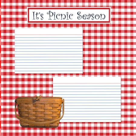 a recipe layout page picnic theme matching blank page available