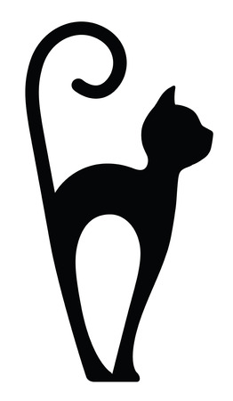 Symbolic Silhouette of a Cat isolated on white