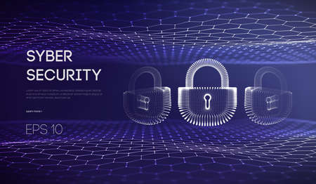 Sfondo di sicurezza informatica di internet del computer. illustrazione vettoriale della criminalità informatica. illustrazione vettoriale di blocco digitale.