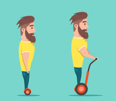ホバーボードに乗って男のベクター イラストです のイラスト素材 ベクタ Image