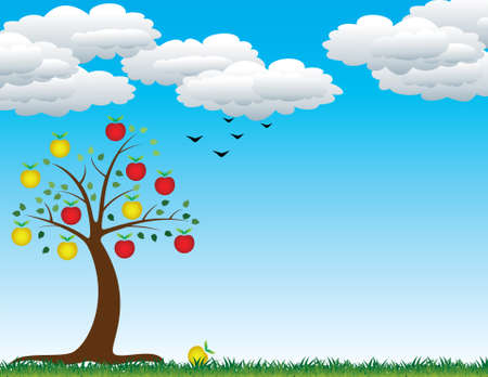 Vector apple tree