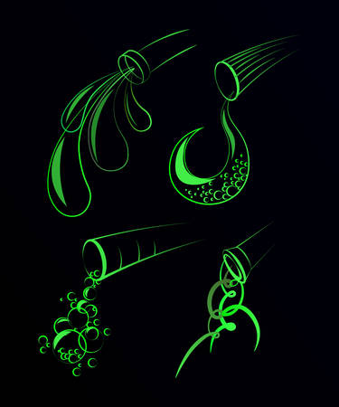 煙突と排水管を備えた石油精製所 産業水質汚染の概念 ベクトル漫画イラスト 白い背景に隔離されています のイラスト素材 ベクタ Image