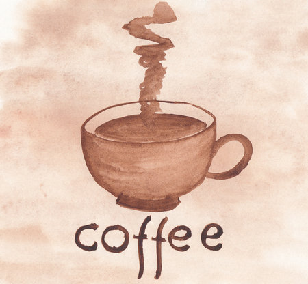 Heisse Schokolade Kaffeetasse Gemalt Mit Aquarellen Auf Weissem Hintergrund Lizenzfreie Fotos Bilder Und Stock Fotografie Image 75243050