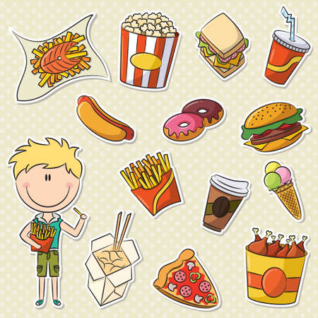 ファーストフードとかわいいのシームレスなパターン のイラスト素材 ベクタ Image ファーストフードとかわいいのシームレスなパターン のイラスト素材 ベクタ Image