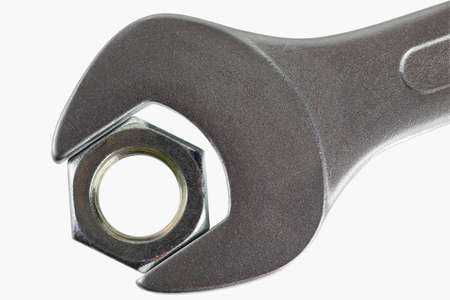 Wrench with screw - tight together Stock Photo