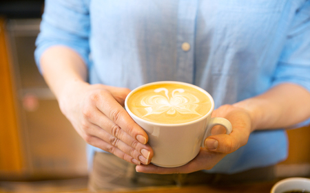 Latte Art People And Winter Concept Latte Art People And Winter Concept