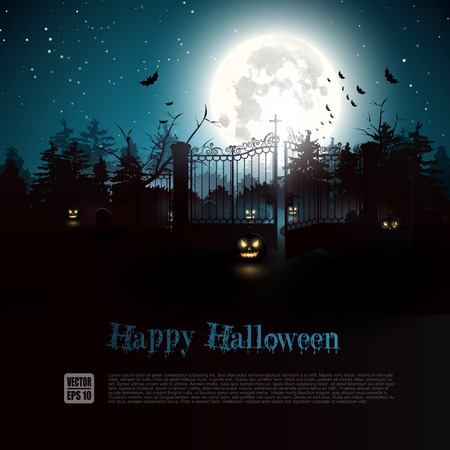 scary graveyard in the woods halloween background
