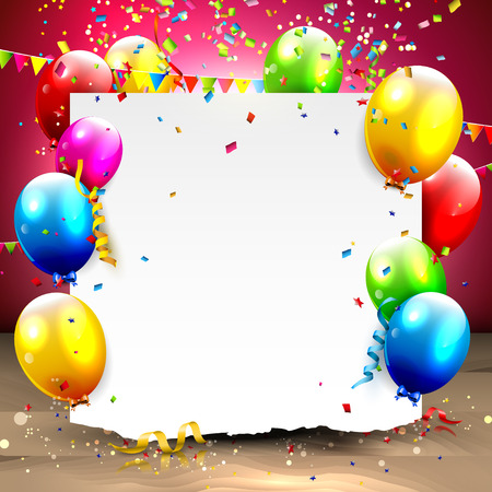 Birthday background with colorful balloons and place for your text